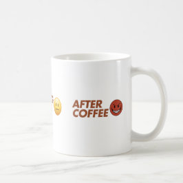Voor Tijdens Na Koffie Stemming Vector Kunst Koffiemok