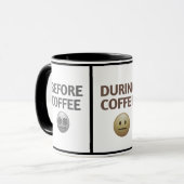 Voor Tijdens Na Koffie Stemming Vector Kunst Mok (Voorkant links)