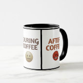 Voor Tijdens Na Koffie Stemming Vector Kunst Mok (Voorkant rechts)
