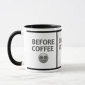 Voor Tijdens Na Koffie Stemming Vector Kunst Mok (Links)
