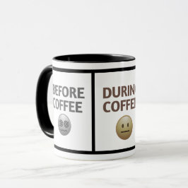 Voor Tijdens Na Koffie Stemming Vector Kunst Mok