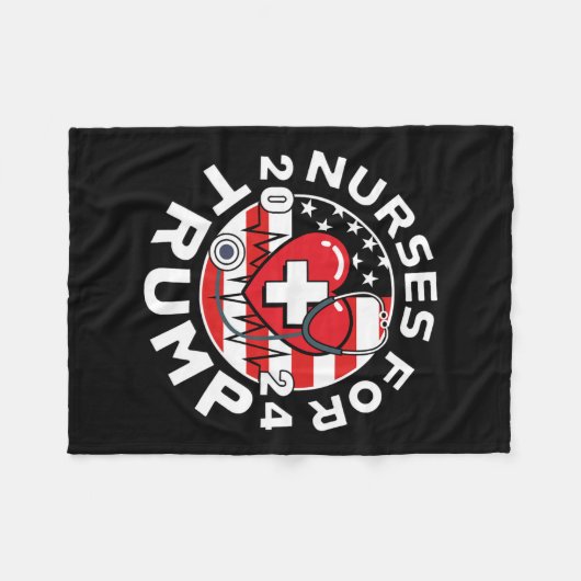 Voor Trump 2024 1 Fleece Deken (Voorkant (Horizontaal))