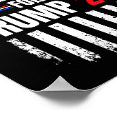 Voor Trump 2024 Amerikaanse vlag Poster (Hoek)