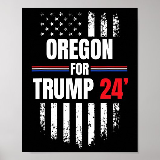 Voor Trump 2024 Amerikaanse vlag Poster (Voorkant)