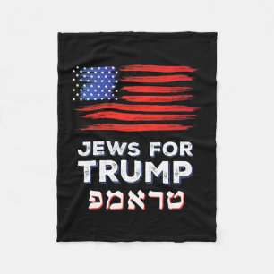 Voor Trump 2024 Israel USA Hebreeuwse Verkiezing J Fleece Deken
