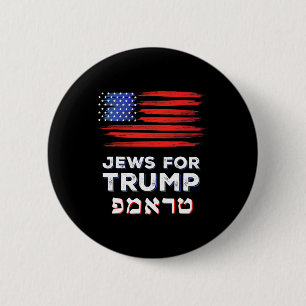 Voor Trump 2024 Israel USA Hebreeuwse Verkiezing J Ronde Button 5,7 Cm
