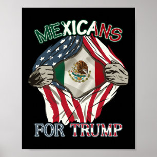 Voor Trump 2024 Mexico VS vriendschapsvlag Poster