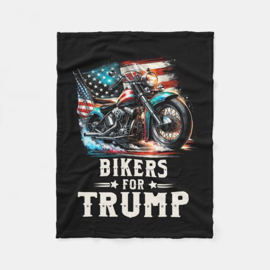 Voor Trump 2024 Motorfiets Patriottische Amerikaan Fleece Deken (Voorkant)