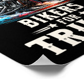 Voor Trump 2024 Motorfiets Patriottische Amerikaan Poster (Hoek)