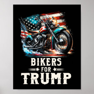 Voor Trump 2024 Motorfiets Patriottische Amerikaan Poster