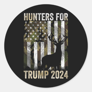 Voor Trump 2024 President Camouflage Herten Elk An Ronde Sticker