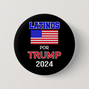 Voor Trump 2024 Pro Trump Gift - Latinos Por Trump Ronde Button 5,7 Cm
