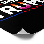 Voor Trump 2024 Re Election President Stempunt MEM Poster (Hoek)