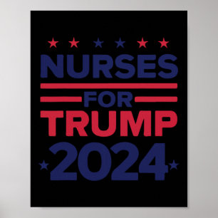 Voor Trump 2024 verpleegkundigen ondersteuning Tru Poster
