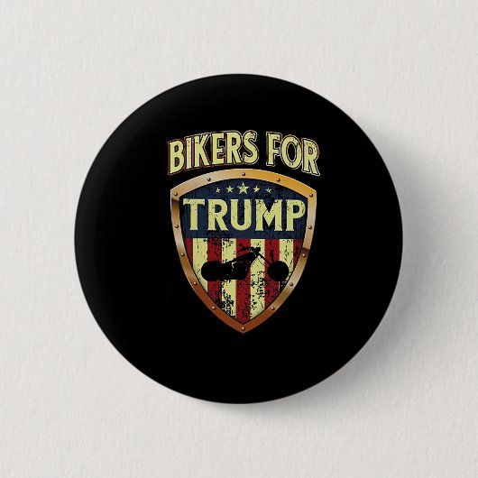 Voor Trump Funny Biker Gift T-shirt Ronde Button 5,7 Cm (Voorkant)