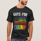 Voor Trump LHBT Pride Gay Rainbow Flag Stem Republ T-shirt (Voorkant)