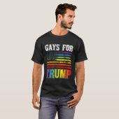 Voor Trump LHBT Pride Gay Rainbow Flag Stem Republ T-shirt (Voorkant volledig)