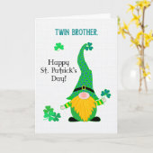 Voor Twin Brother St Patrick's Fun Leprechaun Kaar Kaart (Gele Bloem)