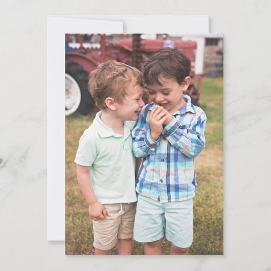 Voor u is deze kerstfoto geboren  feestdagenkaart (Achterkant)