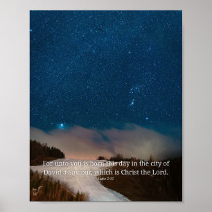 Voor u is vandaag Jezus geboren Lucas 2:11 Kerstmi Poster
