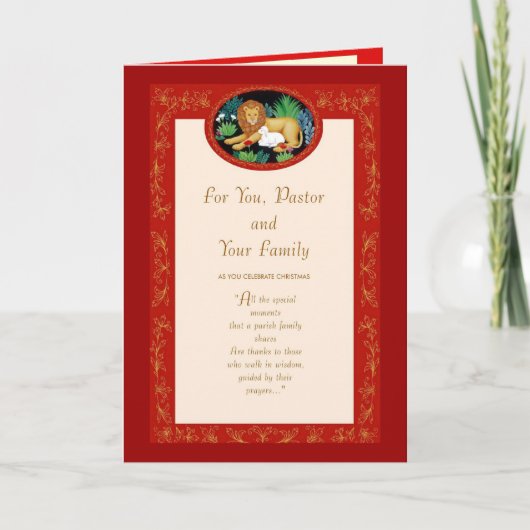 Voor u, pastoor en uw familie feestdagen kaart (Voorkant)
