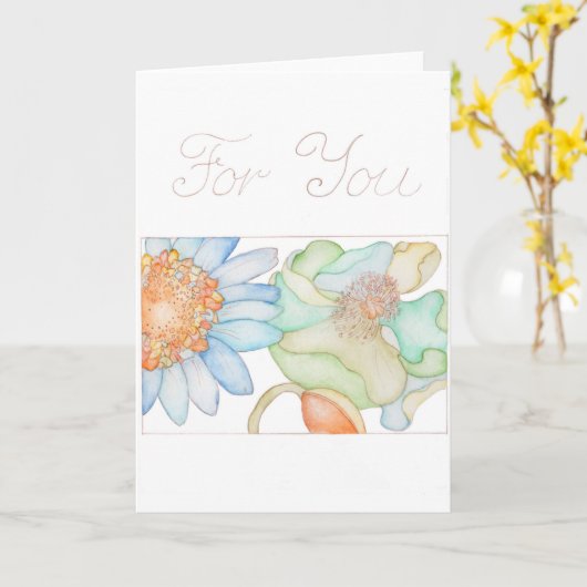 Voor u wenskaart kaart (Gele Bloem)