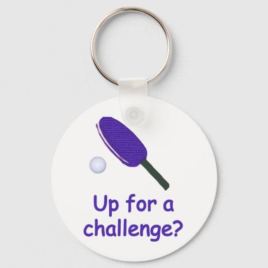 Voor uitdaging pingpong sleutelhanger (Voorkant)