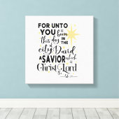 Voor Unto, deze dag bent u geboren met Kerstmis Bl Canvas Afdruk (Insitu (Houten vloer))