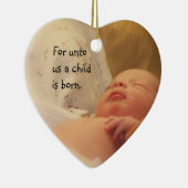 voor unto is een kind geboren als sieraad keramisch ornament (Rechts)