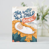 Voor Unto ons kerstkaart Bedankkaart (Staand voorkant)