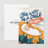 Voor Unto ons kerstkaart Bedankkaart (Voorkant / Achterkant)