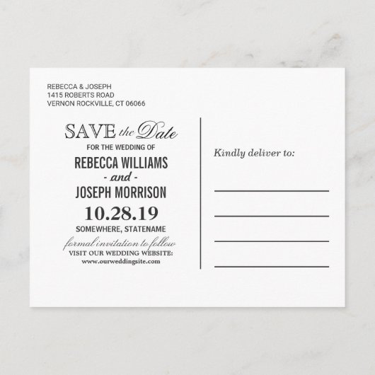 (voor USPS) Rustic String Lights Kant Save the Dat Aankondigingskaart (Achterkant)