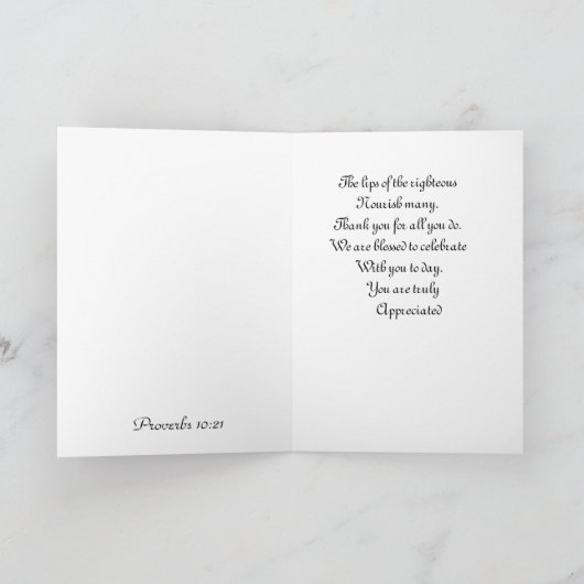 Voor Uw Appreciatie Bedankkaart (Binnen)