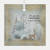 Voor uw eerste Kerstmis in uw nieuwe huis Glas Ornament (Voorkant)