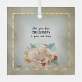 Voor uw eerste Kerstmis in uw nieuwe huis Glas Ornament (Voorkant)