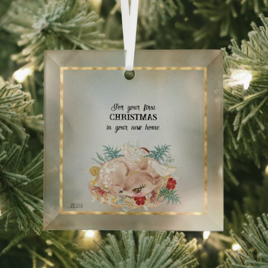 Voor uw eerste Kerstmis in uw nieuwe huis Glas Ornament (Insitu)