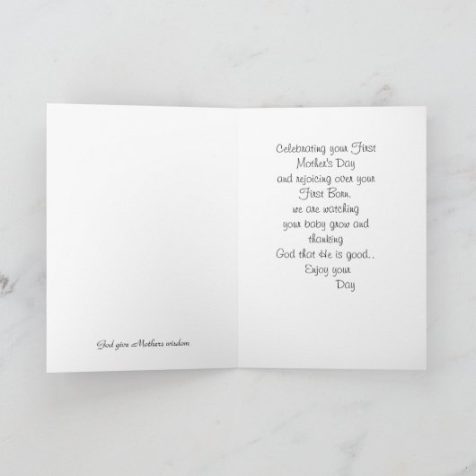 Voor uw eerste Moederdag Kaart (Binnen)