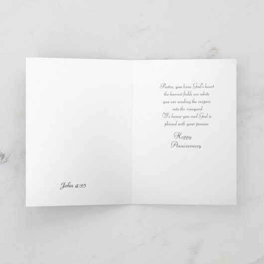 Voor uw Jubileum Pastor Kaart (Binnen)