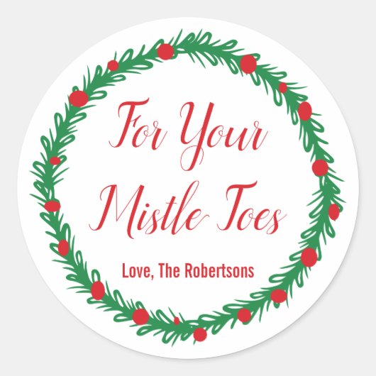 Voor uw Mistle Toes Labels, cadeau Labels, kerst Ronde Sticker (Voorkant)