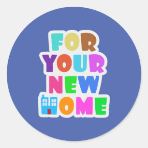Voor uw nieuwe huis ronde sticker