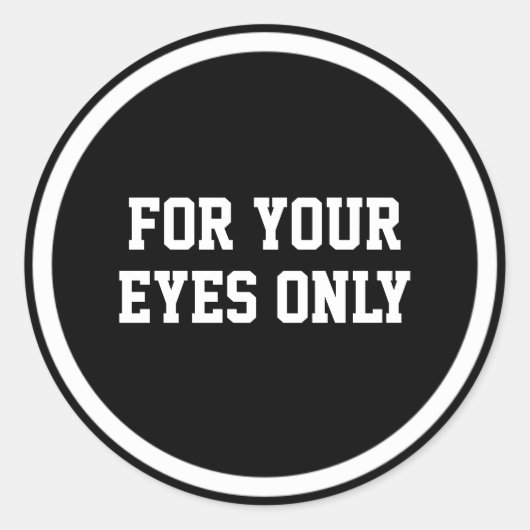 Voor uw ogen alleen kantoor envelop seal zwart ronde sticker (Voorkant)