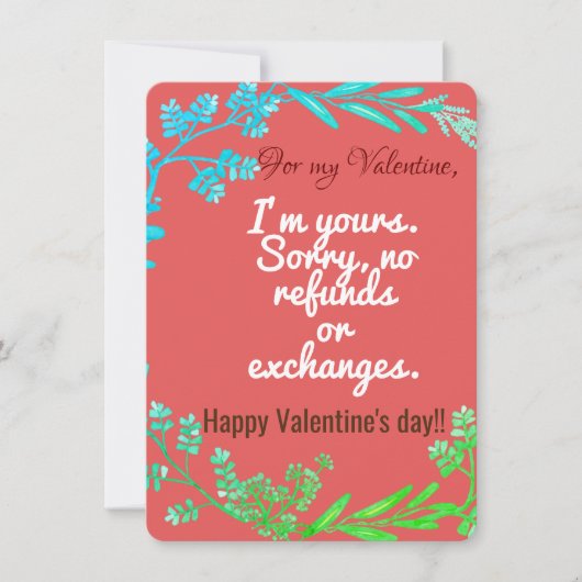 Voor uw Valentijnskaart Kaart (Voorkant)