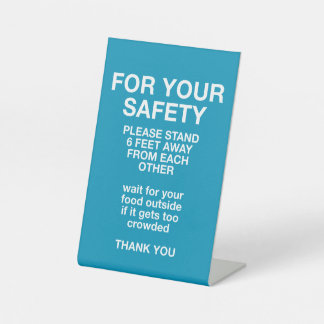 Voor uw veiligheid reclamebord met voetstuk