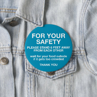 Voor uw veiligheid ronde button 4,0 cm