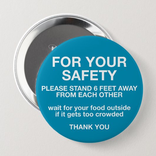 Voor uw veiligheid ronde button 4,0 cm (Voorkant /achterkant)