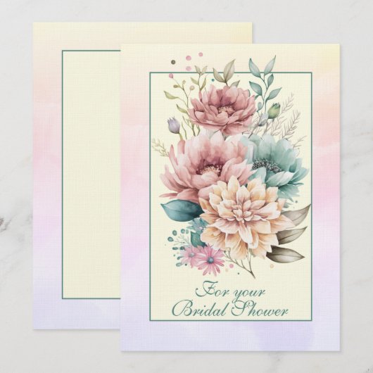 Voor uw Vrijgezellenfeest Pastel Floral Notitiekaartje (Voorkant / Achterkant)