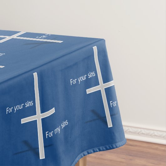 Voor uw zonden voor Mijn zonden (donker) Tafelkleed (Voorbeeld)