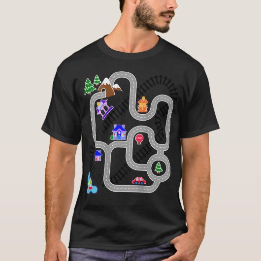 Voor Vaderdag Auto Trein Speelmat T-shirt (Voorkant)
