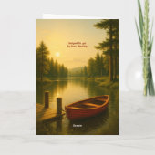  voor Vaderdag Red Boat by the Pond Bedankkaart (Achterkant)