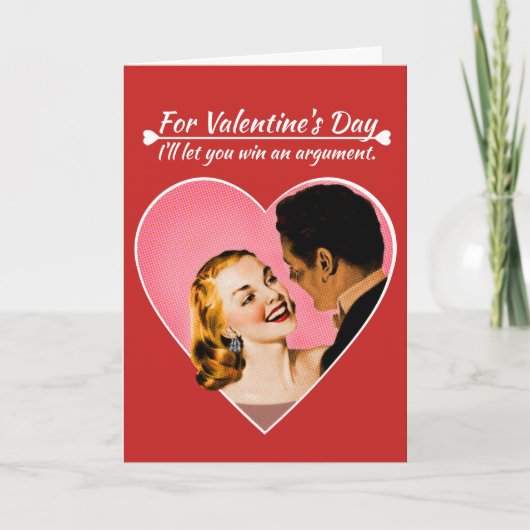 Voor Valentijnsdag laat ik je een discussie winnen Feestdagen Kaart (Voorkant)